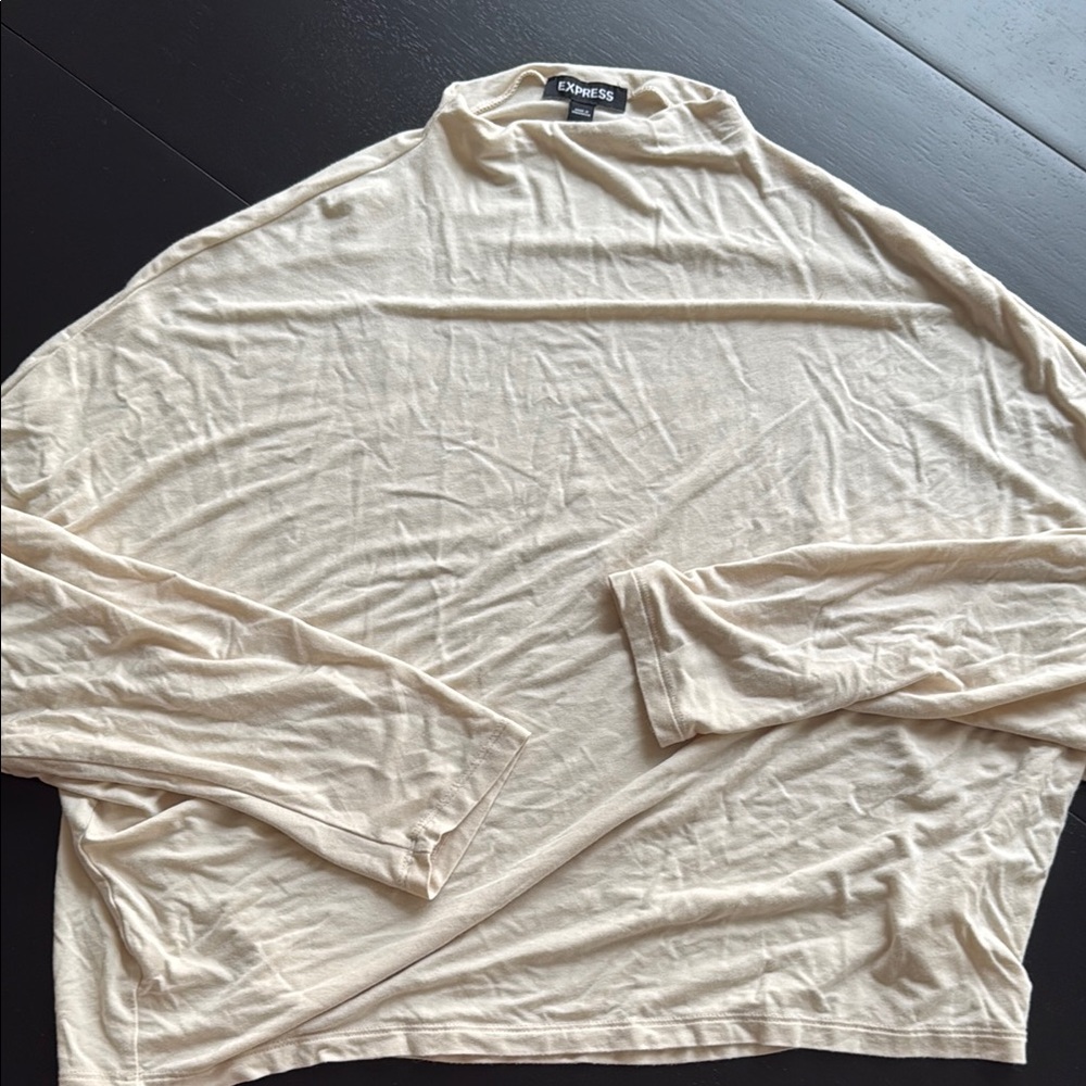 Express Soft Beige Long Sleeve Top - M *NEVER WORN*